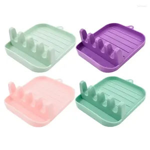 Kök Storage Fork Spoon Holder Plastic Rest Chopsticks Rack Non Slip Spoons Pad redskapsgadget med fyra spår