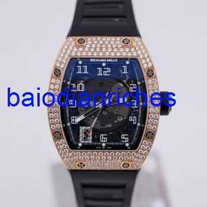 Famous Watch Richardmills Luxury Watches Rm005 Men's Watch Set with t Square Diamond Rose Gold Automatic Mechanical Swiss Watch FNJH