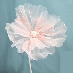 Decorative Flowers 1pc Gauze Flower 19.7in Diameter Soft Bright Colors Light Reusable Handcrafted Organza For Wedding Pography Family