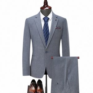 2024-New Blazer+ Spodnie Męski Busin Włoski styl Slim Prelim Dr Wedding Groom Best Man Suit Rozmiar 70-140KG 79YK#