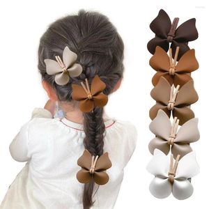Acessórios de cabelo Kids Cute Girl Solid Leather Butterfly Clip Girl's Holiday Gift Party