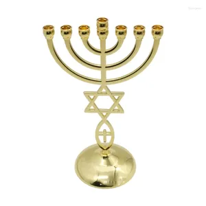 Candle Holders 7 Branch Holder 12 Tribes Menorah Jewish Candlestick Stand Desktop Ornament Handicraft Home Decorations
