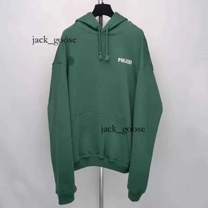 Vetements Felpa con cappuccio in tessuto pesante oversize VETEMENTS POLIZEI Felpa con cappuccio con stampa Uomo Donna Puro cotone Felpato Verde Pullover con cappuccio Vetements Uomo Felpa con cappuccio con stampa di lettere 380