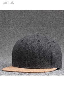 Bola Caps Top Quality Inverno Flat Brim Hip Hop Chapéus Juventude Skate Caps Lã Cortiça Pico Lã Boné de Beisebol Homens Sentiu Snapback Hat 24327