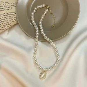 Pearl Circle Halsband Desinger lyxiga pärlsmycken för kvinnor halsband gåva bröllopsengagemang smycken