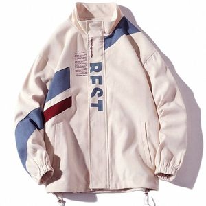 printed Jacket Men Y2k Windbreaker Harajuku Japanese Bomber Jacket Streetwear Loose College Fi Jackets Korean Thin Coat New U5YY#