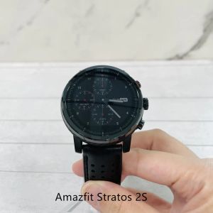 Relógios Amazfit Stratos + 2S Smart Fitness Sport Watch para Android IPhone 5ATM À Prova de Água Bluetooth Música Construído em GPS 98 Novas Exposições