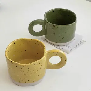 Mugs Vintage Splash Ink Ceramic Cup Korean Style Breakfast Milk Coffee Mug Modern Fashion Household Tea Set