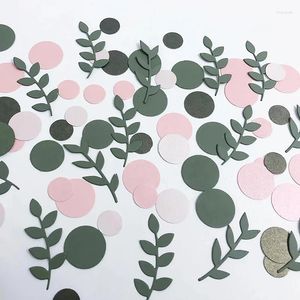 Decorazioni per feste 100 pezzi Baby Shower Coriandoli di carta Foglia verde Spargi tavolo per bambini Forniture per rivelazioni di compleanno nella giungla