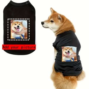 Black Personalized Picture Dog Vest, Clothes for Cats & Dogs, Comfortable Soft All Seasons Universal Pet Vest