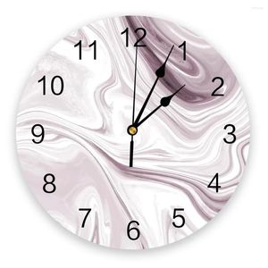 Wall Clocks Art Design Marble 3d Clock Modern Farmhouse Decor Kitchen Vintage PVC Round Living Room Decoration