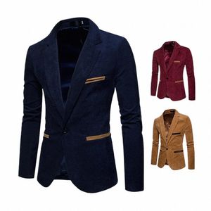 Giacca da uomo di lusso Fi Banquet Dr 2023 Autunno Inverno Veet Maschile Slim Texture Cappotto Blazer di alta qualità C7dM #