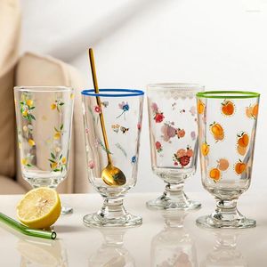 Weingläser, französische Romantik, Becher, Wasserbecher, hohe Temperaturbeständigkeit, Kaffee-Nachmittagstee-Becher, Eiscreme-Geschirr, Trinkgeschirr