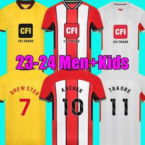 23 24 SHEFFIELD Home Soccer Jerseys Promotion Kit Sander Berge UNITED John Egan Rhian Brewster Anel Ahmedhodzic Oliver Goalkeeper men Kit Kids Football Shirt Jersey