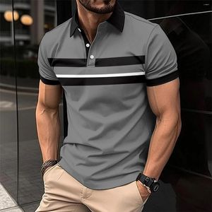 Men's Polos 2024 Amazon Casual Short-sleeved Chest Pocket Polo Shirt Lapel Solid Color Top T-shirt