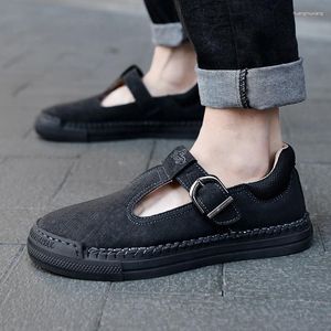 Casual skor läder formella sandaler män vårsko fritid strand manlig ghtvikt tofflor bruna andningsbara loafers