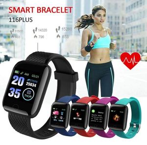 Gadgets de saúde 116Plus Bluetooth Monitor de frequência cardíaca e pressão arterial Rastreador de fitness Pulseiras esportivas Dispositivos vestíveis Pedômetros S5267226