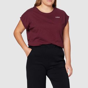 Camiseta básica feminina com ajuste regular, preço de atacado/camiseta barata de manga curta com gola redonda para 2024