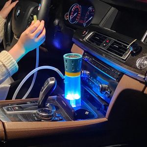 Protable Car Hookah Travel Set with Cover LED Narguile Complete Set Acrylic Smoking Water Pipes Shisha Cigarette Accessories