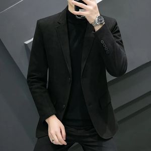 Blazer di alta qualità da uomo britannico di alta qualità semplice lavoro d'affari moda tendenza partito uomo giacca da uomo slim 240313