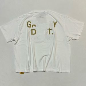 Falection Mens 24SS GD VINTAGE L.A. RIOTグラフィックゴールドグリッターコットンTシャツGD DEPT