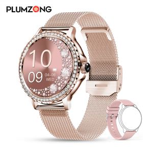 Zegarki Plumzong Fashion Smart Watch for Lady Bluetooth Call 100 +Tryb sportowy Wodoodporny fitness kobieta smartwatch