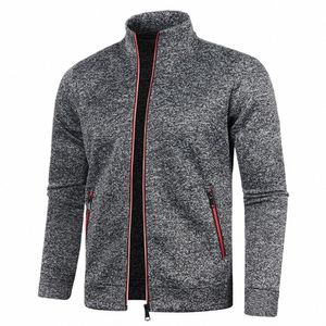 men's Jackets Zipper Hoodies for Male Solid Color Lg Sleeve Snowflakes Sweatshirts Turtleneck Jacket Men Streetwear P2MO#