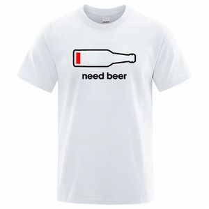 ビールストリートスタイルの印刷が必要です雄のTシャツルーズコット服