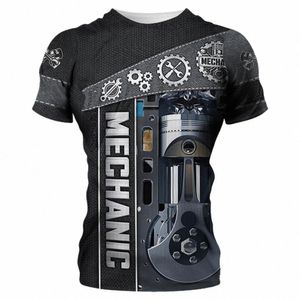 Винтажная мужская футболка с 3D-принтом механического инструмента с узором, обычная уличная одежда с короткими рукавами, футболки, топы, мужская одежда i038 #