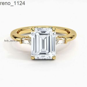 Customized 18k White Gold Lab Grown Diamond Engagement Ring 2.5ct Emerald Cut Cvd Ring Jewelry for Women 4690