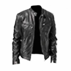 2023 Fi Men Leather Jacket Slim Stand Collar PU Short Coat Male Windproof Motorcycle Lapel Diagal Zipper Jacket Outerwear S2pq#