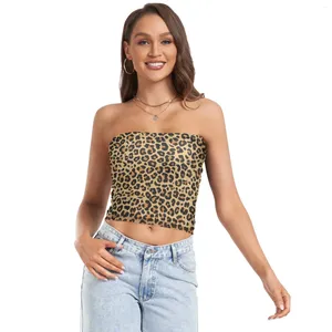Women's Tanks Women Lady Crop Tops Sexy Sleeveless T-Shirt Tank Summer Beach Vest Bare Midriff Leopard Print Fashion Clothes