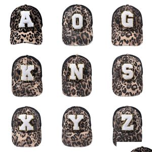 Ball Caps Moda Leopar İşlemeli 26 Mektup Beyzbol Kapağı Erkek Kadınlar Snapback Hip Hop Hat Yaz Nefes Alabaş Örgü Güneş Şapkaları Drop Dhpye