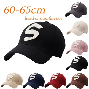 Bollmössor 60-65 cm S Letter Baseball Cap stor koreansk version stor hatt kvinnlig all-match kupolpar män kvinnor justerbar casual basal