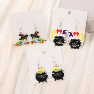 Dangle Earrings Magic Frog Double Sides Witchs Acrylic Flat Back Planar Animals Halloween Jewelry Ear Rings For Women