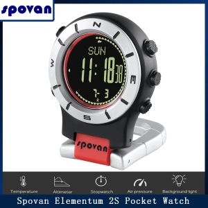 İzleyiciler Spovan Smart Watch Altimetre Barometre Pusula LED Saat spor saatleri Balıklar Yürüyüşü Tırmanma Cep Saati