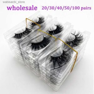 False Eyelashes Wholesale 20/30/40/50 double eyelashes 3D mink leather handmade fluffy dramatic eyelashes cruel no false eyelashes makeup eyelashes24327