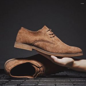 Trend 684 män England Casual Shoes Male Suede Oxford Wedding Leather Dress Flats Zapatillas Hombre Plus Size MN