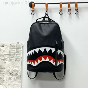 مصمم الرش في حقيبة ظهر Shark Mouth Pu Parkspack Student Propack Backpack New Large Cratege Travel and Ayisure Computer Bage