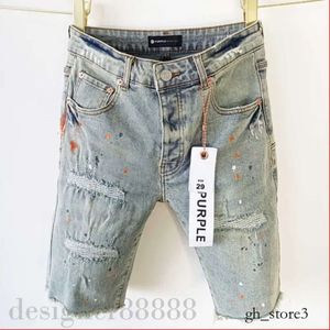 Lila jeans korta män kort designer ksubi jeans raka hål avslappnad sommarnatt klubb blå kvinnor shorts stil lyx patch samma stil lila märke jeans 642