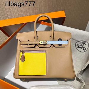 Women's Genuine Handbag Leather Bk Bk25 Pure Handmade Wax Thread French 3lcolormatic Swift Milk Brown Gold Button
