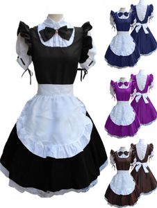 Maid Dress Cute French Maid Outfit Cosplay Costume For Women Short Sleeve Doll Collar Retro Plus Size S5XL4232383