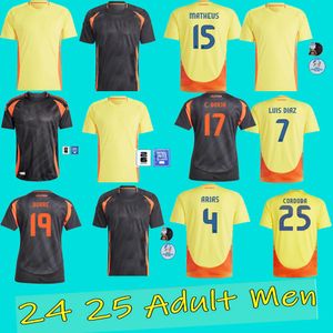 24/25 Colômbia Away Camisas de futebol de alta qualidade, confortáveis e leves Copa América LUIS DIAZ FALCAO JAMES Home Colômbia Camisa de futebol CUADRADO Men Kit