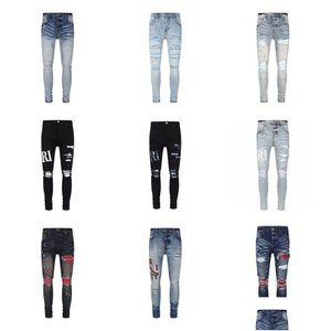 Mens Jeans Luxurys designers dog France Fashion Pierre Straight Biker Hole Stretch Denim Casual Jean Men Skinny Pants Elasticit New D OT3IP