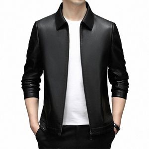 zdt-8004 Autumn And Winter Men's Genuine Leather Lapel Jacket With Thick And Thin Optis For Fi Slim Fit Sheepskin Top g6vf#