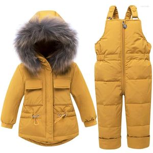 Clothing Sets Children Duck Down Coat Jumpsuit Kids Toddler Girl Boy Clothes Warm 2pcs Winter Snow Outfit Suit And Overalls Baby Set