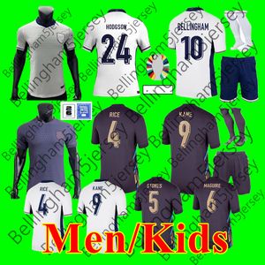 2024 Euro Cup Jersey Kane Kane Domowe koszulki piłkarskie Saka Rice Foden Rashford Sterling Maguire Grealish Bellingham Men Fan Kids Player Football Shirt Kit
