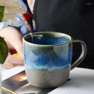 マグカップ日本風のヴィンテージセラミックコーヒーマグ11オンスカップセットオリジナルの朝食カップとおかしい