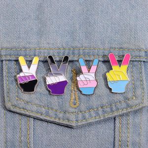 LGBT Fist Enamel Pins Custom Gay Bi Trans Asexual Proud Brooches Lapel Badges Rainbow Jewelry Gift for Lover Friend