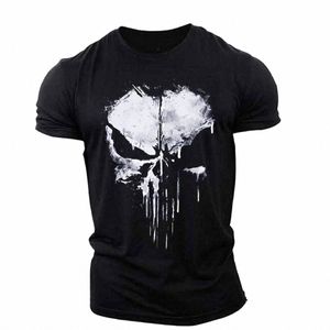 Punisher Skull 3D stampato T-shirt da uomo Harajuku Street Top Fitn Sportswear Stretch traspirante Camicia extra large Abbigliamento uomo P8Kx #